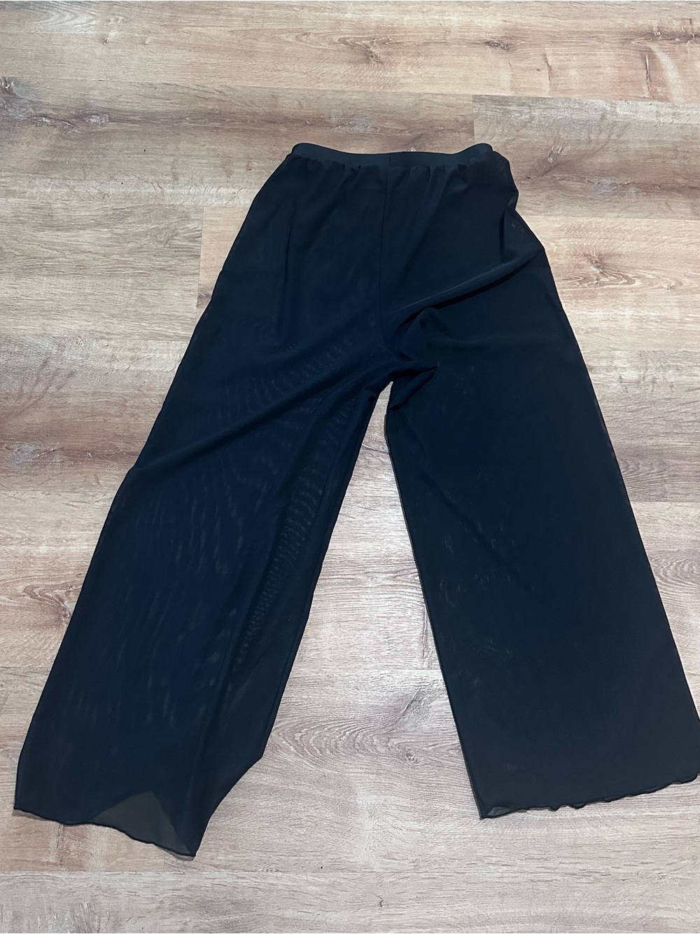 Black Wide-Leg Pull-On Palazzo Pants